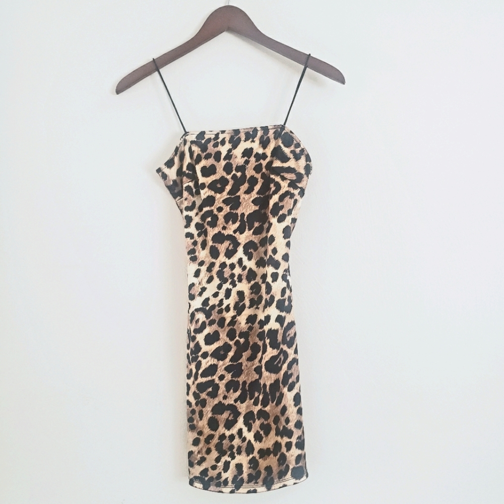 Leopard print mini dress